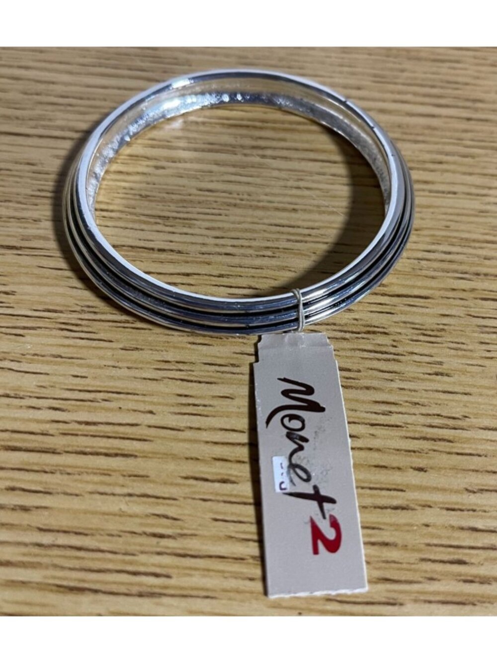 Monet Silver Tone Bangle Bracelet Modern Design Fashion Jewelry Gift